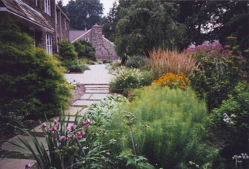 Landscaping Ideas - Front Walk and Perennial Garden in Penn Valley - After